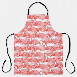 Seamless watercolor pattern with flamingo small apron