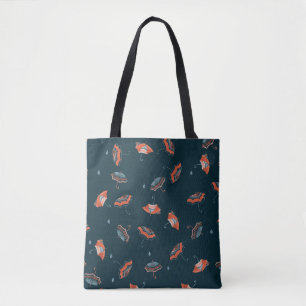 Seamless watercolor pattern with funny umbrella tote bag