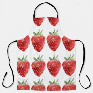 Seamless watercolor pattern with strawberries apron