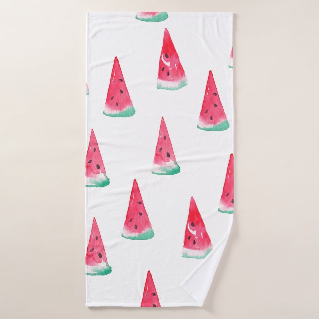 Seamless watercolor pattern with watermelon bath towel (Bath Towel)