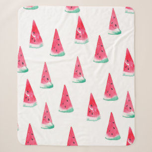 Seamless watercolor pattern with watermelon sherpa blanket