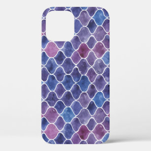 Seamless Watercolor Violet Floral Pattern iPhone 12 Case