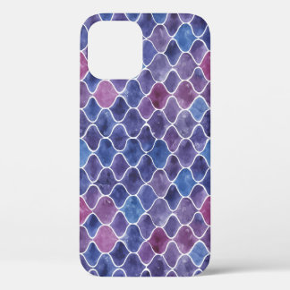 Seamless Watercolor Violet Floral Pattern iPhone 12 Case
