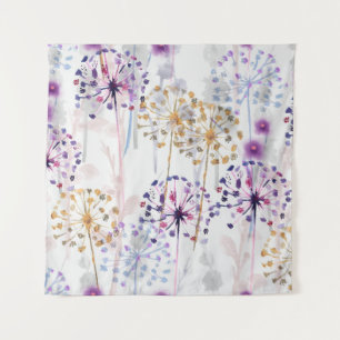 Seamless Watercolor wild floral pattern in hand pa Tapestry