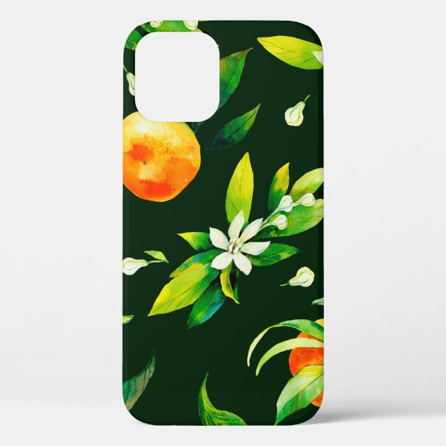 Seamless watercolour citrus fruits and leaves patt Case-Mate iPhone case (Back)