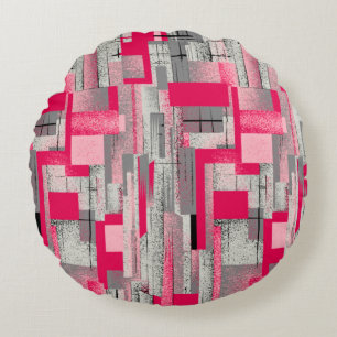 seamless watercolour digital patchwork pattern round cushion