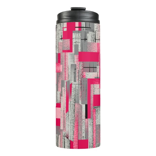 seamless watercolour digital patchwork pattern thermal tumbler (Front)