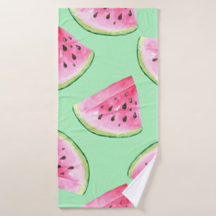 Seamless Watermelon Pattern in Watercolor style Wa Bath Towel