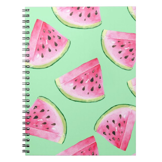 Seamless Watermelon Pattern in Watercolor style Wa Notebook (Front)