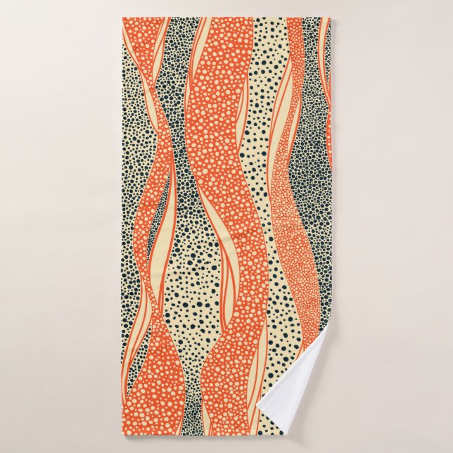 Seamless wavy pattern. Complicated hand-drawn orna Bath Towel (Bath Towel)