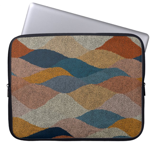 Seamless wavy pattern. Complicated hand-drawn orna Laptop Sleeve (Front)