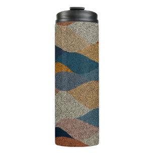 Seamless wavy pattern. Complicated hand-drawn orna Thermal Tumbler