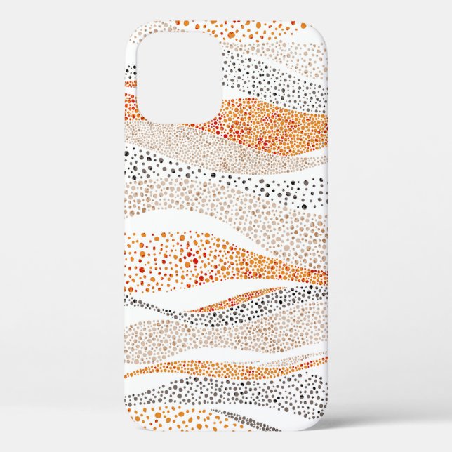 Seamless wavy pattern in pointillism style. Orname Case-Mate iPhone Case (Back)