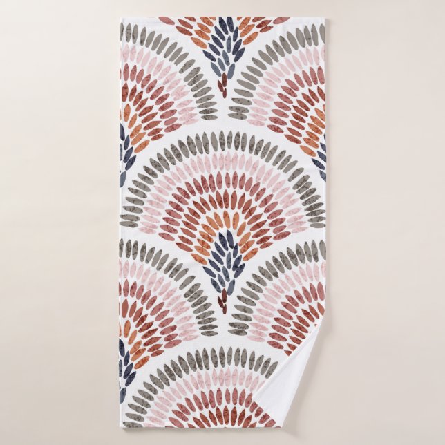 Seamless wavy pattern. Seigaiha design in polka do Bath Towel (Bath Towel)
