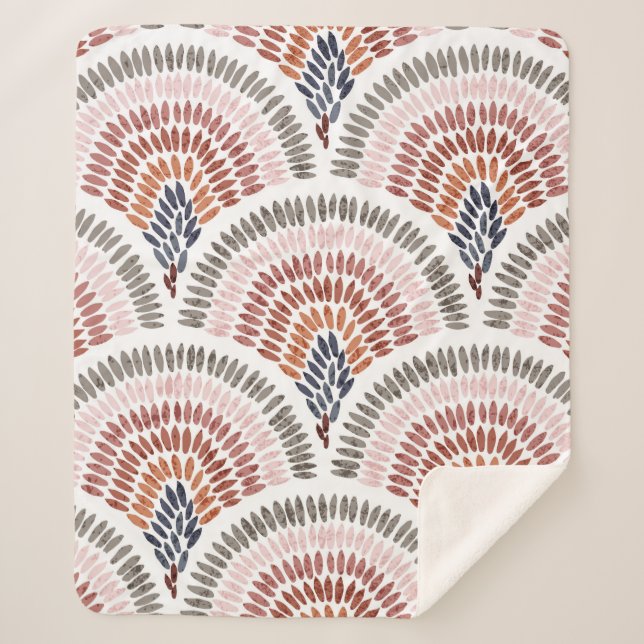 Seamless wavy pattern. Seigaiha design in polka do Sherpa Blanket (Front)