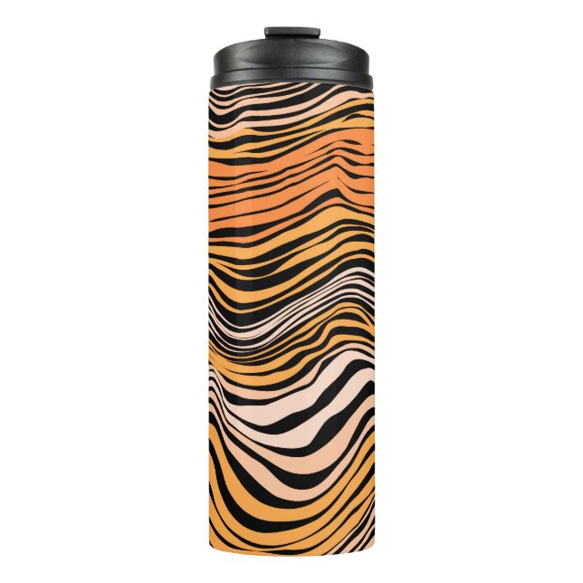 Seamless Wavy Stripes Pattern Design Thermal Tumbler (Front)