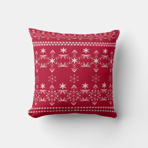 Seamless white snowflake snow ornament decoration cushion