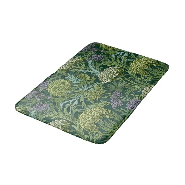 Seamless William Morris style floral pattern Bath Mat (Angled)