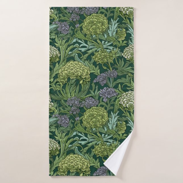 Seamless William Morris style floral pattern Bath Towel Set (Bath Towel)