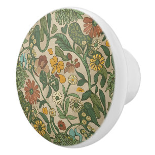 Seamless William Morris style floral pattern Ceram Ceramic Knob