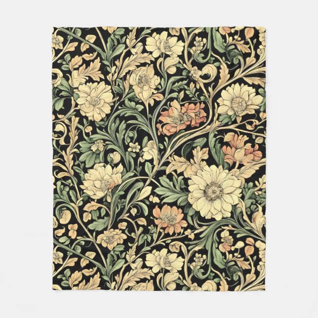 Seamless William Morris style floral pattern Fleec Fleece Blanket (Front)
