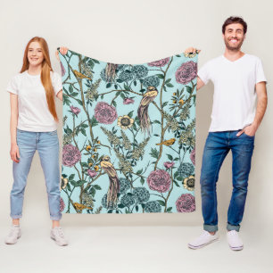 Seamless William Morris style floral pattern Fleece Blanket