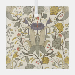 Seamless William Morris style floral pattern Glass Tree Decoration