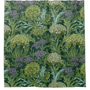 Seamless William Morris style floral pattern Shower Curtain