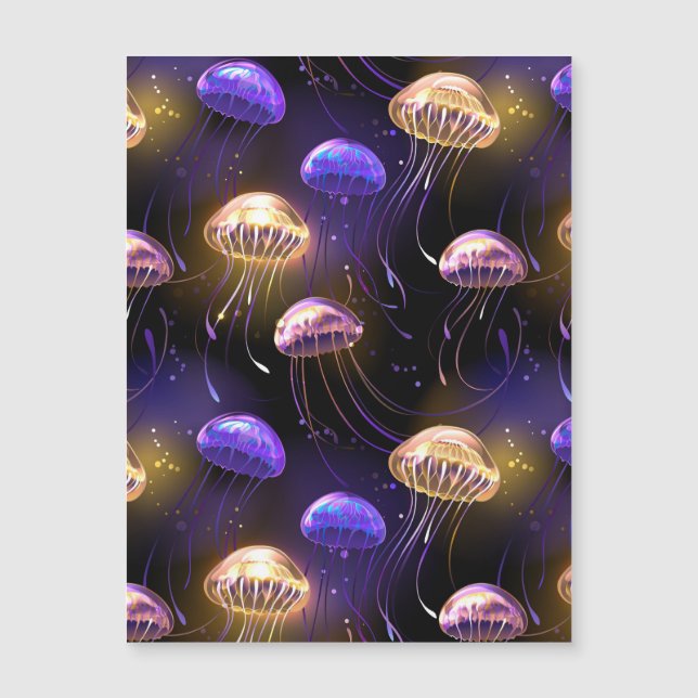 Seamless with glowing jellyfish (Front)