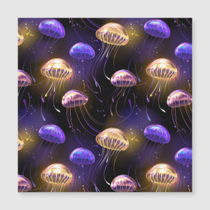 Seamless with glowing jellyfish