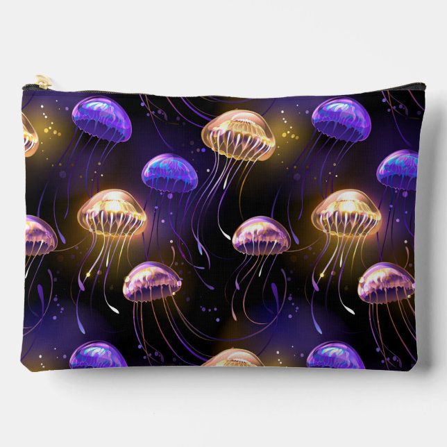 Seamless with glowing jellyfish accessory pouch (Front)