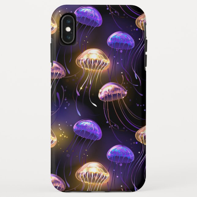 Seamless with glowing jellyfish Case-Mate iPhone case (Back)