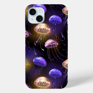 Seamless with glowing jellyfish iPhone 15 mini case