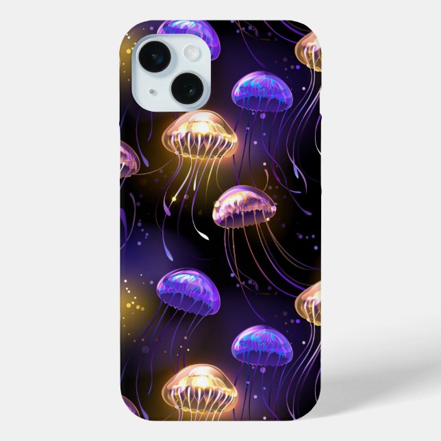 Seamless with glowing jellyfish Case-Mate iPhone case (Back)