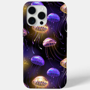 Seamless with glowing jellyfish iPhone 15 pro max case