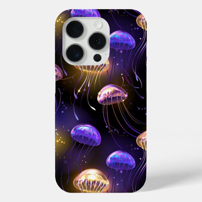 Seamless with glowing jellyfish Case-Mate iPhone case (Back)