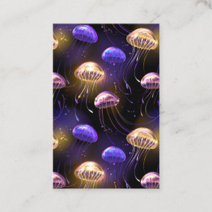 Seamless with glowing jellyfish discount card