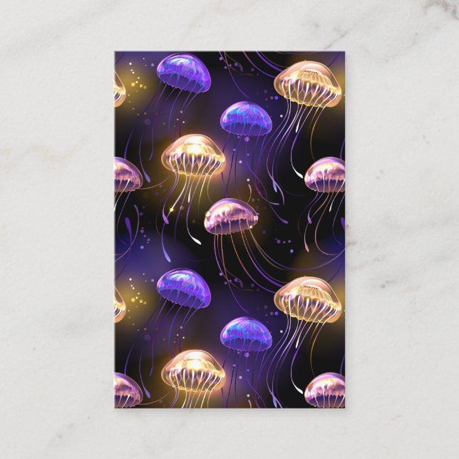 Seamless with glowing jellyfish discount card (Front)