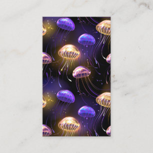 Seamless with glowing jellyfish discount card