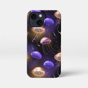Seamless with glowing jellyfish iPhone 13 mini case