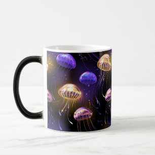 Seamless with glowing jellyfish magic mug