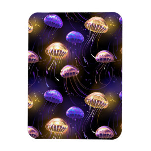 Seamless with glowing jellyfish magnet