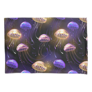 Seamless with glowing jellyfish pillowcase