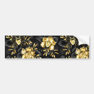 Seamless with jewellery orchids bumper sticker