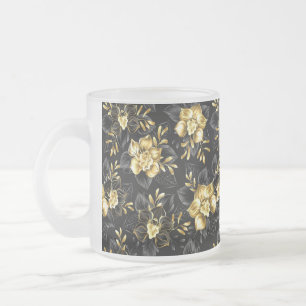 Seamless with jewellery orchids frosted glass coffee mug