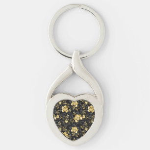 Seamless with jewellery orchids key ring