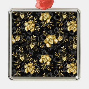 Seamless with jewellery orchids metal tree decoration