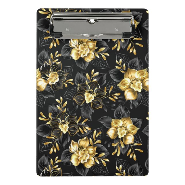 Seamless with jewellery orchids mini clipboard (Front)