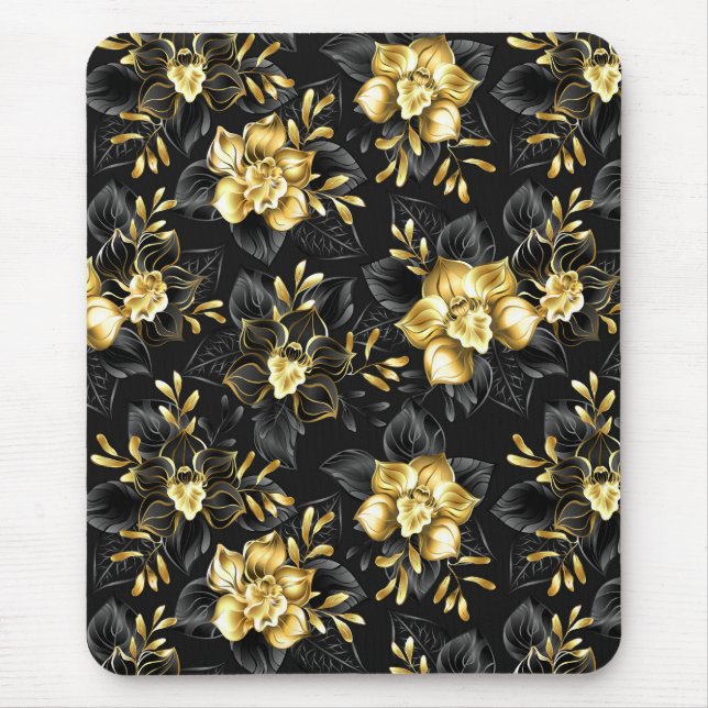 Seamless with jewellery orchids mouse mat (Front)