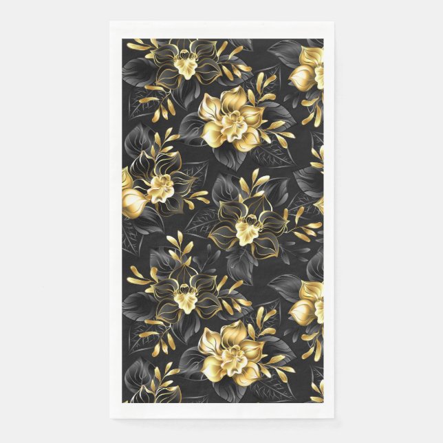 Seamless with jewellery orchids napkin (Front)